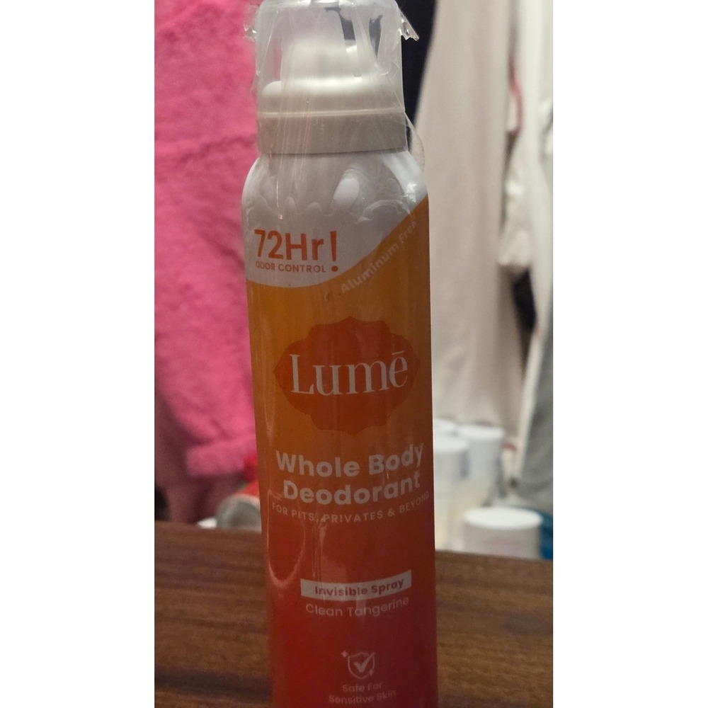 Lume Whole Body Deodorant Invisible Spray Clean Tangerine 72Hr Odor Control NEW